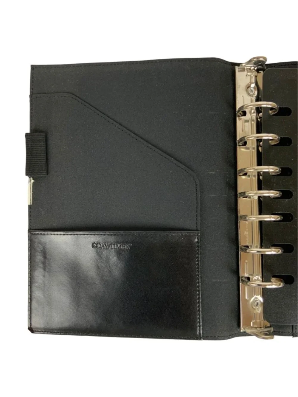 Day-Timer Black Synthetic Leather Planner 7 Ring Binder With Snap Closure